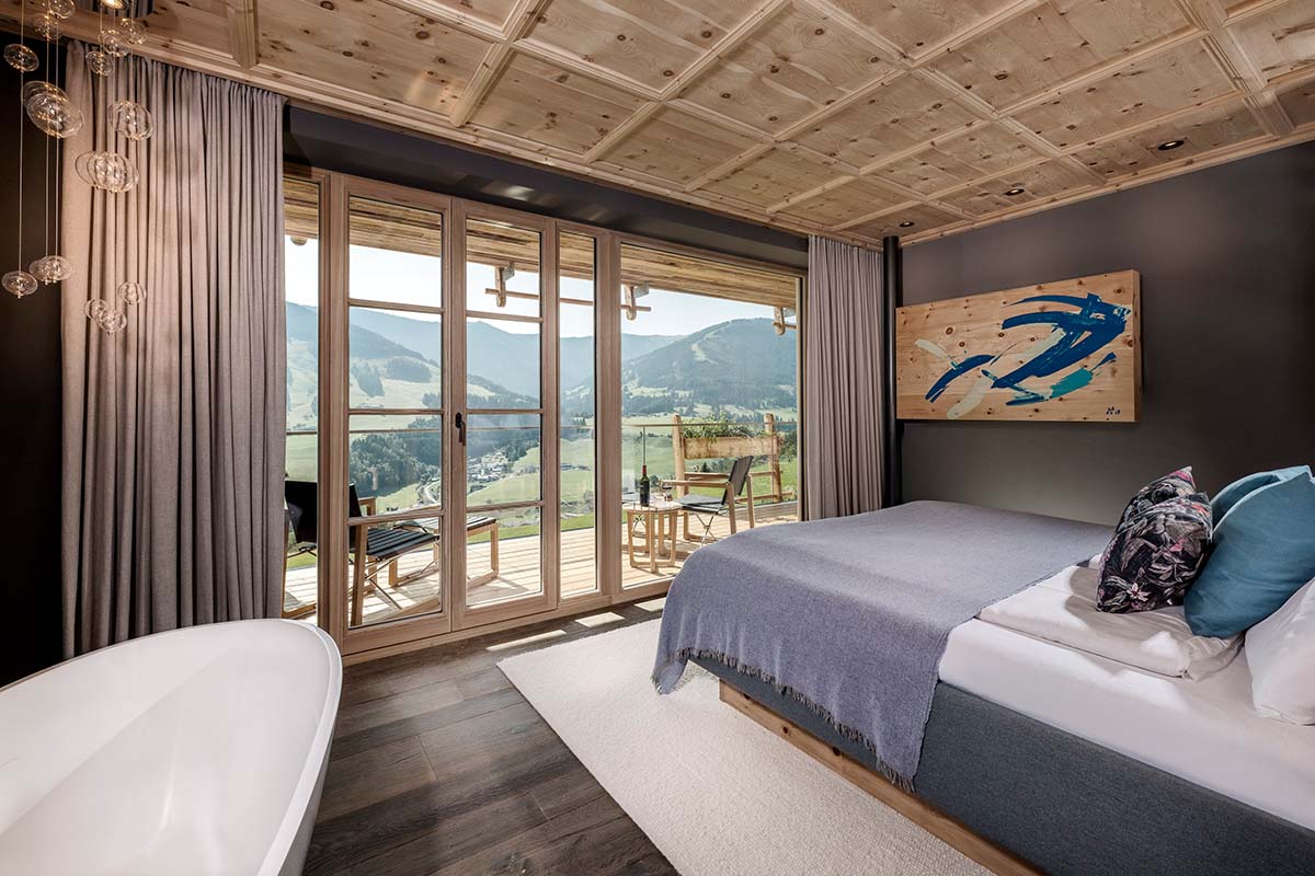 senhoog leogang schlafzimmer lila
