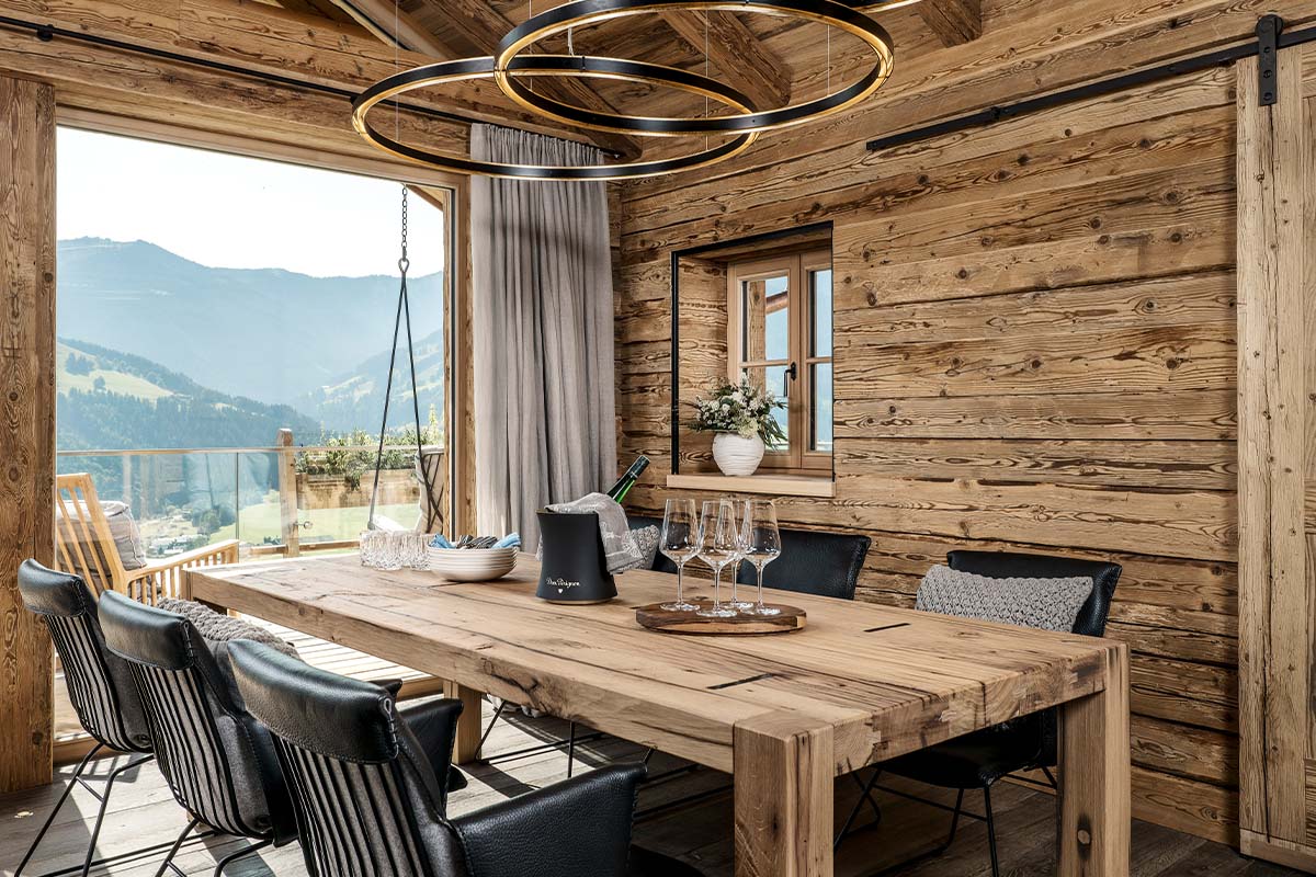 senhoog leogang tisch ausblick